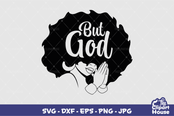 But God Praying Afro Woman Design for Cutting Machines