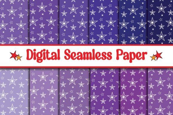 Digital Rainbow Star Papers Patterns