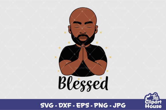 Embracing Faith and Creativity: The Versatility of the Blessed Praying Bald Black Man Design