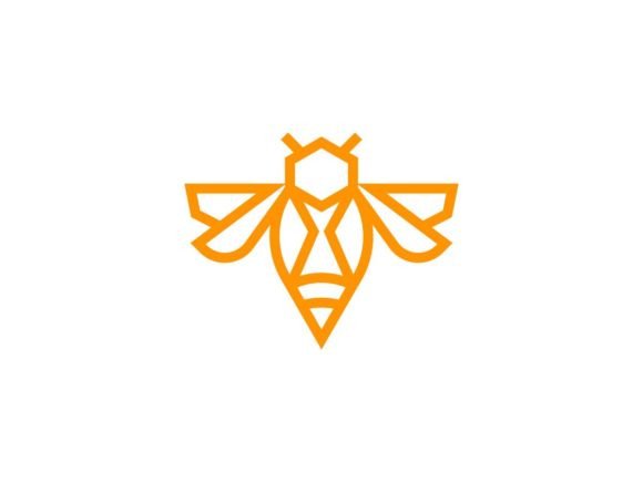 Modern Monoline Bee Logo Template