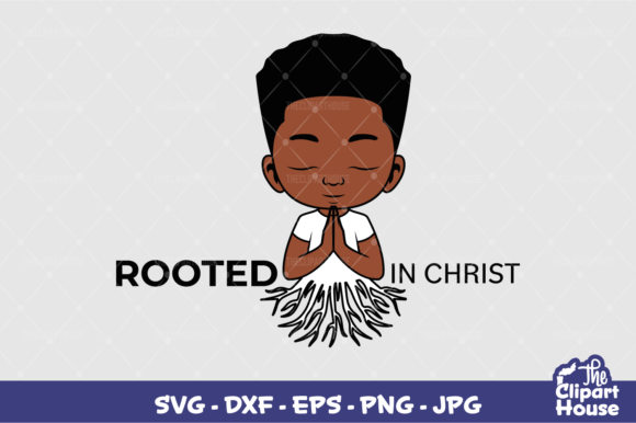 Rooted in Christ Black Boy: A Versatile Design for Makers, Creators, and Faith-Based Projects