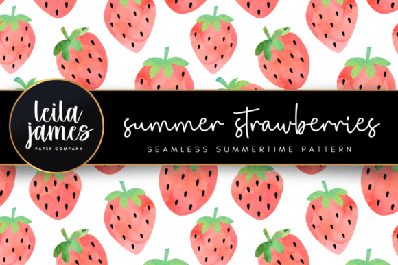 Summer Strawberries Seamless Pattern
