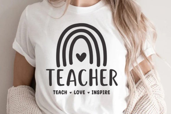 Teacher Teach Love Inspire SVG, PNG. DXF