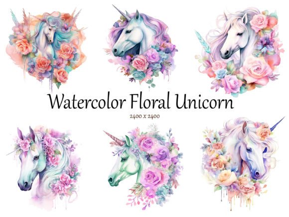 The Enchanting Appeal of Watercolor Floral Unicorn Clipart for Creative Projects